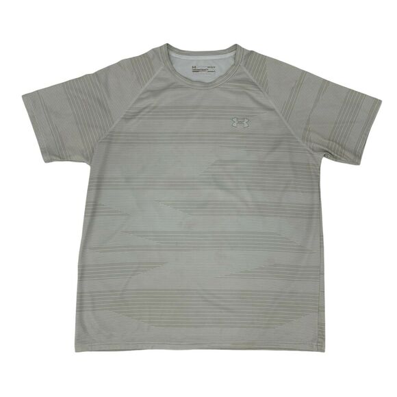 Under Armour HeatGear T Shirt Mens L Large Green Gray Short Sleeve Workout Tee - Picture 1 of 10
